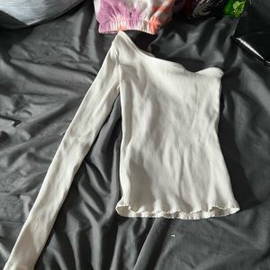 white top and plaid skirt they dont go together but i will put them together